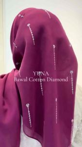 YUNA Bawal Cotton Diamond Exclusive Bidang 45 Tudung Bawal Manik Tabur IMANI SCARF