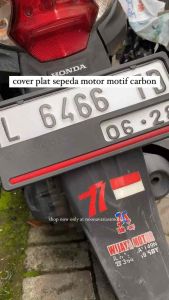 2pcs Dudukan Tatakan tempat plat nomor sepeda motor motif carbon