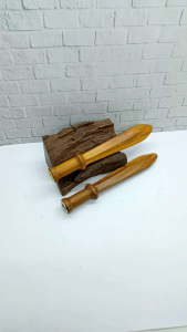 Sedotan once pipa kayu kelor emas motif pedang D14