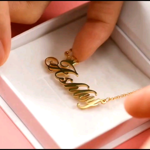 Kalung Liontin Custom Nama Sendiri Titanium&Gold ANTI KARAT