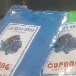 Jas Hujan Setelan Dewasa Terbaru Cupang Biru Isi 1 Lusin (12pcs)