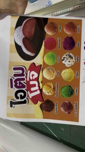 ป้ายไอติมโมจิ- เคลือบพลาสติก/สติกเกอร์ติดฟิวเจอร์บอร์ด/สติกเกอร์ติดพลาสวูด