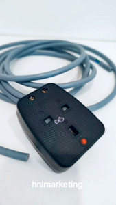 DOUBLE 13A 3PIN SOCKET BLACK RUBBER TYPE ( HEAVY DUTY )