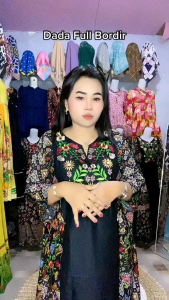 kaftan bunga bordir jumbo