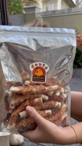 ไก่พันครั้นชี่รสนม ขนาด 400 กรัม By น้องไก่ ( ขนมสุนัข นมแพะแท่งสำหรับสุนัข ไก่อบแห้ง )