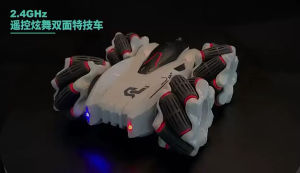 (SG Ready) Remote High Speed Car for Kids Children Drift Stunt Car Double Sided 360degrees Rotation with Headlights