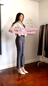 Celana Kerja Wanita Formal Bahan Polyester Kekinian Resleting