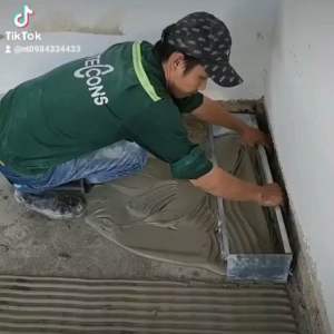 MÁNG KÉO RĂNG CƯA INOX (loại chuẩn) dùng lát gạch nền tăng giảm được từ 60cm đến 1m có thể chỉnh nghiêng được