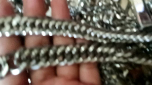 GELANG RANTAI BAJA PUTIH MOTIF KELABANG/UKURAN JUMBO