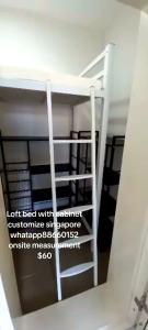 Loft bed +mattress+cabinet customize singapore for helper room/bomb shelter/store room/unity