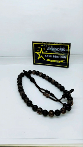 tasbih 33 butir kayu galih kelor hitam kombinasi liwung size 10 mm