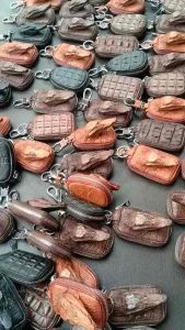 Móc cá sấu thật đựng thẻ xe tiền xu tiện lợi