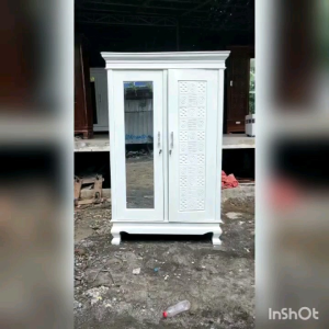 Lemari Pakaian 2 Pintu Hijab Kayu Jati Muda Cat Duco/trinityjayafurniture