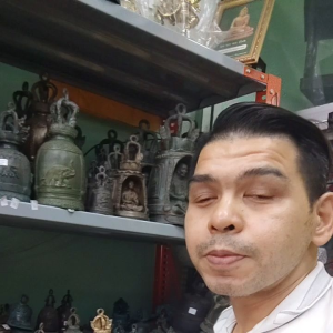 R137 ระฆังงานทองเหลืองลายช้างยกขา ของตกแต่ง ของขวัญ ของสะสม เสียงไพเราะ