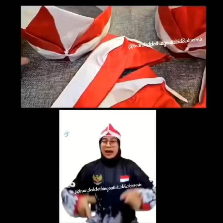 IKAT KEPALA MERAH PUTIH / BANDO MERAH PUTIH / BELANGKON MERAH PUTIH / TOPI MERAH PUTIH AKSESORIS HUT RI 17 AGUSTUS / TMP7870