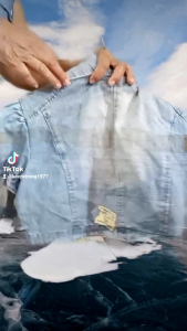 เสื้อยีน เสื้อครอปยีนส์ เสื้อยีนส์ครอป เสื้อยีนส์หญิงเสื้อยีนส์แฟชั่น อก32 ไม่มีตำหนิ