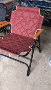 Bộ 3 ghế cắm trại gấp gọn tay vịn gỗ Xanh Rêu Đen Đỏ Burgundy