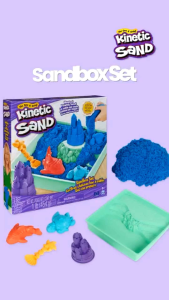 Kinetic Sand Sandbox Set 454gr Kinetic Sand in purple 1 sandbox 3 moulds 1 scoop for Creative Indoor Sand Play