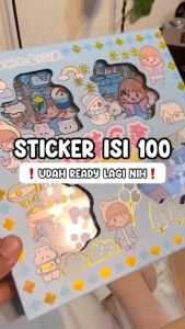 Stiker Momo Washi Tape 4 Roll Plus 10 Lembar / Stiker 2D 100 Lembar Kartun Waterproof Mainan Anak Sticker