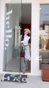 🌈NEW🌈กางเกงขายาว แต่งระบายลูกไม้ น่ารักมาก