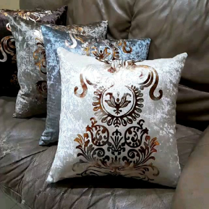 Sarung Bantal Sofa Kursi Turki Impor Beludru Velvet Ukuran 45x45 50x50 cm Ivory Mewah