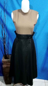 MIDI DRESS GAUN PESTA KNIT BROWN (PUMPKIN) 315