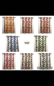 1pc collendale design non ring curtain (suksukan) geena fabric 5ft 6ft standard 7ft 8ft size available