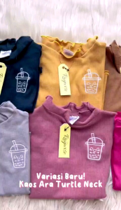 Ara Kaos Anak Turtle Neck Katun Polos