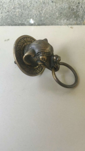 Tarikan Laci Lemari Meja Kuningan Antik Motif Gajah Thailand 1 Pcs