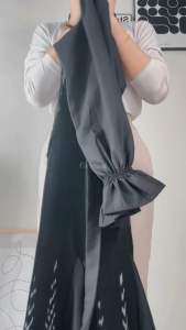 Dress Tenun Wanita Jepara Couple Pasangan Gamis Karlina Baju Sarimit Keluarga Lebaran Kondangan Busui Friendly