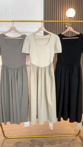 D11828 Cecile Slim Waist Casual Flare Dress