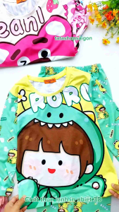 [HCM][22 40kg] Đồ bộ dài tay cho bé gái size đại thun lạnh in 3D loại 1 cao cấp D186