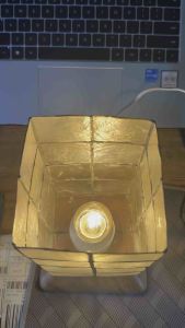 lampshade  Capiz rect free bulb w/ laser engraved
