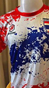 เสื้อยึด ลายธงชาติไทย🇹🇭 พิมพ์ลายทั้งตัว ผลิตจากผ้าไมโครสปอร์ต ชนิดพิเศษ ใส่ได้ทั้งชายและหญิง ขายดี