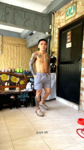 Urban Pipe Stripe Board Shorts: Above the Knee Midwaist Twill Cotton