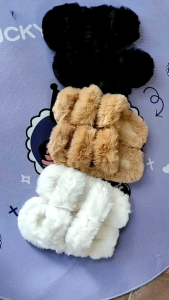 Dép bông ấm thời trang cao 4phân 3 màu ( đen nâu trắng)