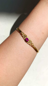 Gelang Perak Ruby Krisna Silver 925 Gold Plated Handmade Bali