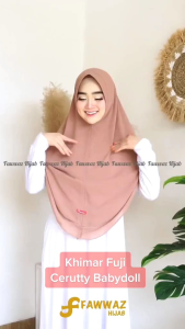 NURBANU KERUDUNG - Hijab Khimar Syari 2 Layer Polos Jumbo Pola Rata Bahan Ceruti Ukuran XL