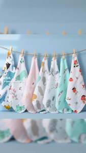 ผ้ามัสลินขนาด30x30cm 4ชั้น Muslin Swaddles(100%cotton)