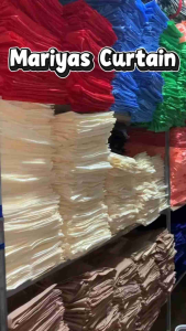 SCALLOP valancer Floral Curtains with Ruffled Bottoms in Six Colors: Yellow Blue Pink Orange Red Green.