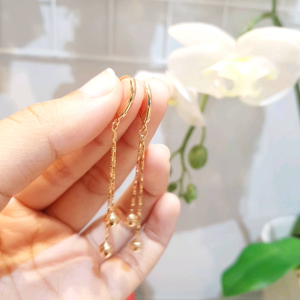 Deux - Anting Jepit Juntai Bola Elips