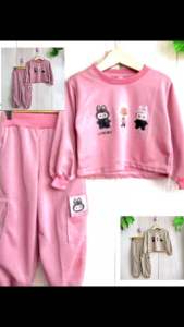 One Set Labubu Crop VIRAL 3-10 Tahun - Setelan Crop Korean Anak Perempuan - Pakaiin Baju Anak Perempuan