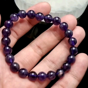 Gelang Batu Kecubung Ungu Asli Amethyst Pria Wanita