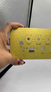 เพลทลำโพงบูลทูธ รุ่น ZK-AM100F วัตแบตดิจิตอล ช่องเพลท6*25ขนาดแผ่น29x10ซมเพลทคอมโพสิตสีทอง สวิตช์เปิดปิด12มิล