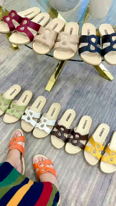 Sandal flat wanita kulit papirut garut model sol Premium