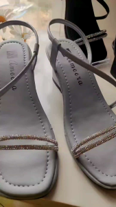 Sandal Heels Wanita Tali Permata / Sendal Wanita Terbaru Kekinian / Sepatu Hak Tinggi 5Cm