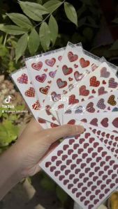 สติกเกอร์หัวใจขอบทอง สติกเกอร์ปัจฉิม สติกเกอร์หัวใจ 1 แพ็คมี 10 แผ่น สติกเกอร์วาเลนไทน์ วานเลนไทน์สติกเกิอร์ สติ๊กเกอร์หัวใจ หัวใจ
