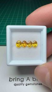 5x4 ม. บูรณาคัม (Yellow Sapphire) พลอยธรรมชาติ สีเหลืองทองสวย ใส สะอาด