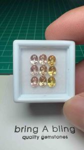 พลอยชมพู (pink sapphire) บุษราคัม (yellow sapphire) พลอยธรรมชาติ สวยใส สะอาด