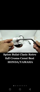 Spion retro mini pendek bulat kaca cembung putih Fazzio Fillano genio scoopy universal motor